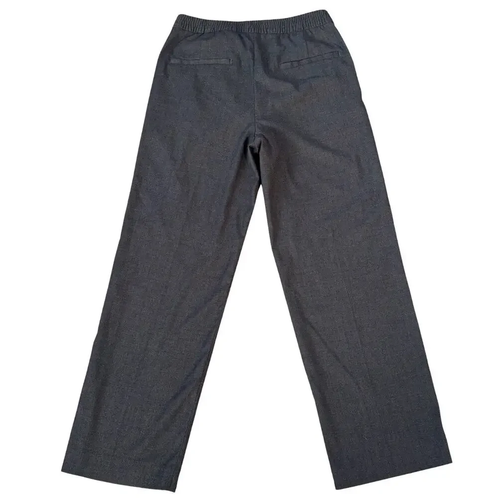 H&M Brown Relaxed Fit Trousers Size 32R Adjustable Elastic Waist 32x30 Stretch